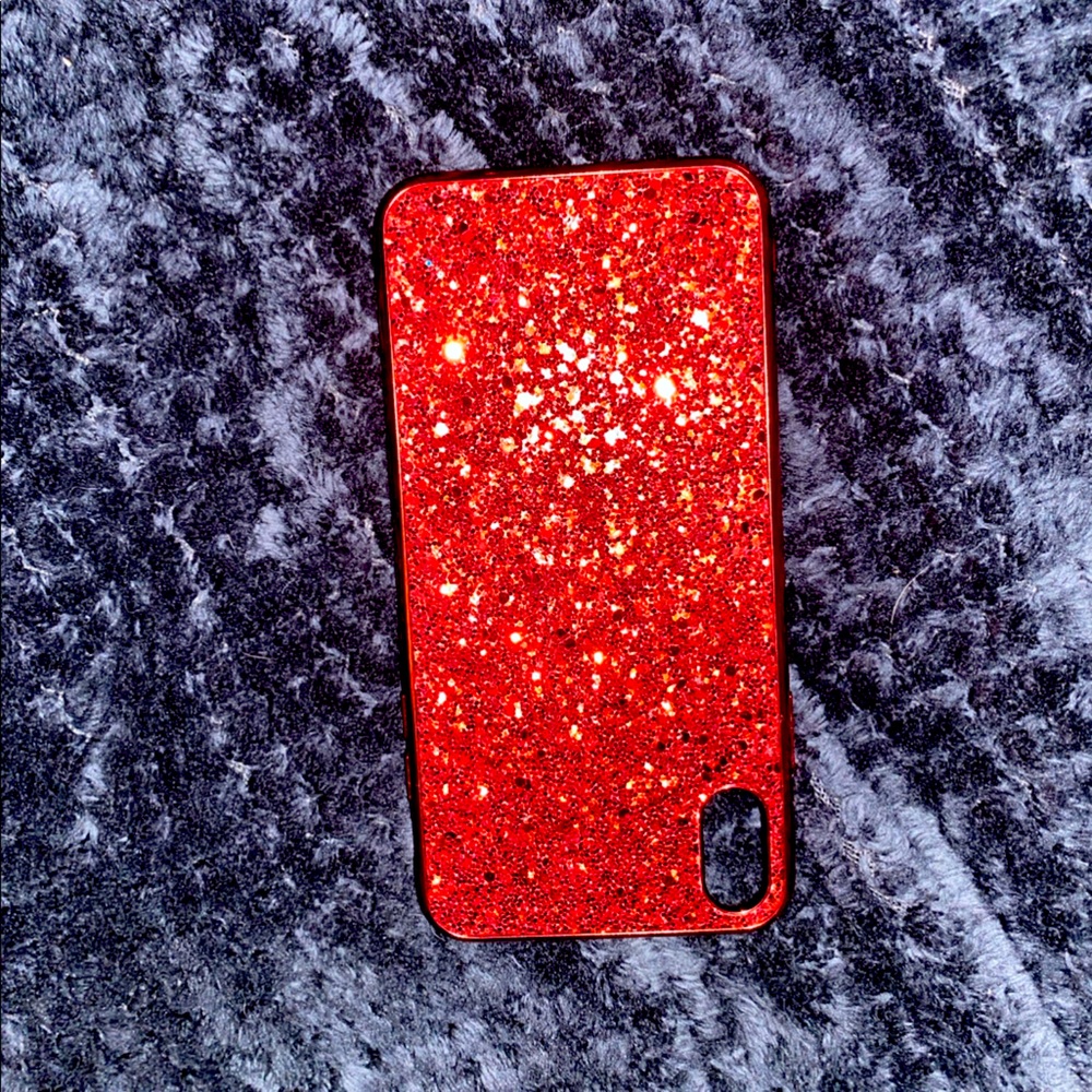 iPhone Xsmax red glitter case